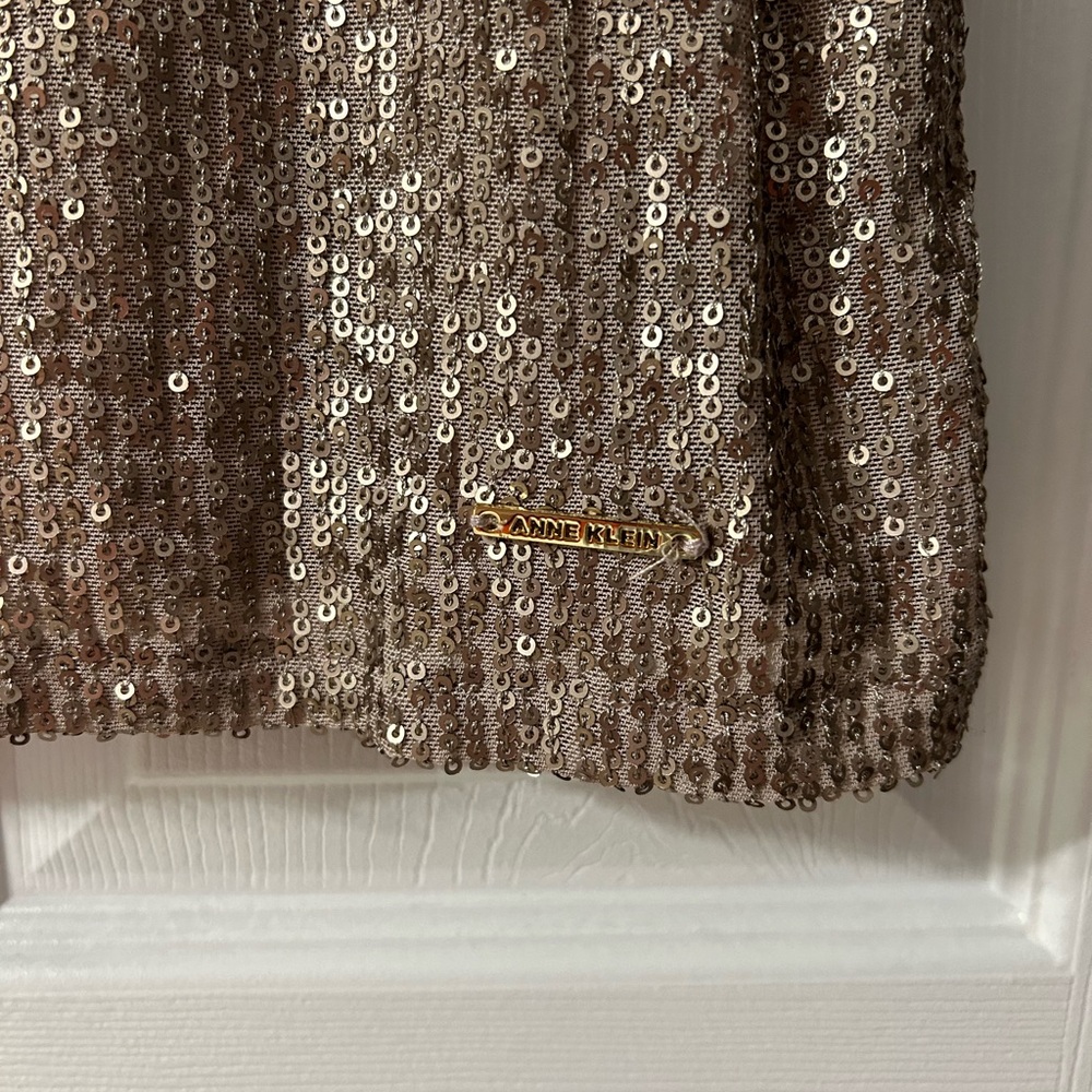 Anne Klein Women’s Rose Gold Sequins Blouse Size Medium - Picture 5 of 5